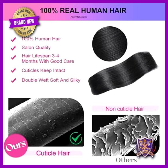 20 Inch Real Human Hair Clip-In Extensions, 105g Straight Remy Hair main image 3